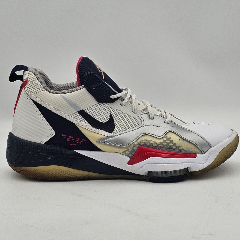 Jordan Zoom 92 Olympic USA White Navy Red CK9183-101 Mens Size 12